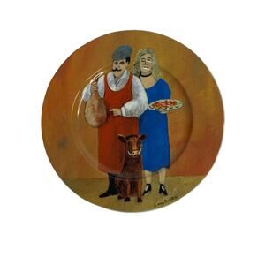 Guy Buffet Tuscan Storefronts Salad Plate Butcher Wife 8 Inch